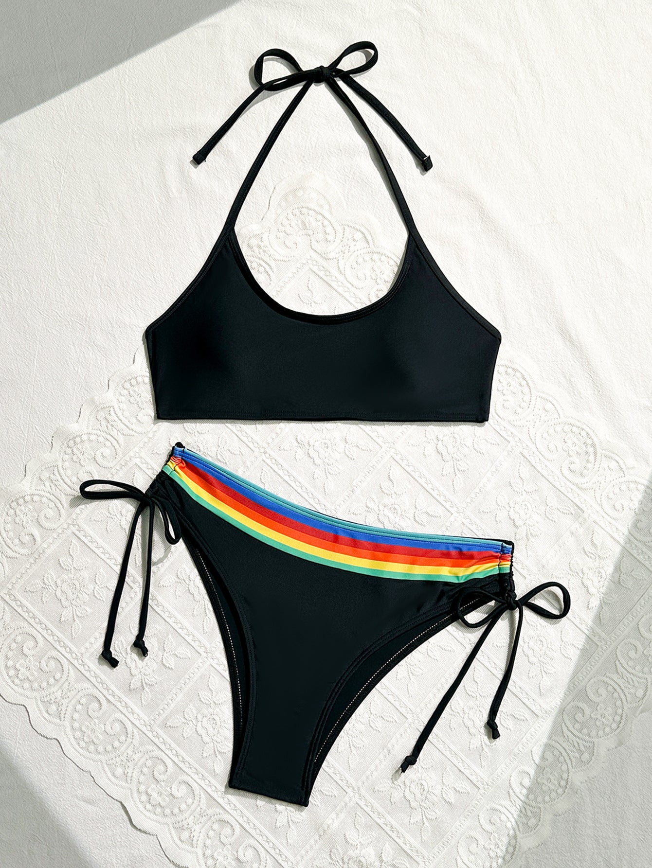 Rainbow Series Sexy Bikini Women Split Swimsuit Popular Lace Up Adjustable Swimsuit Bella Mia